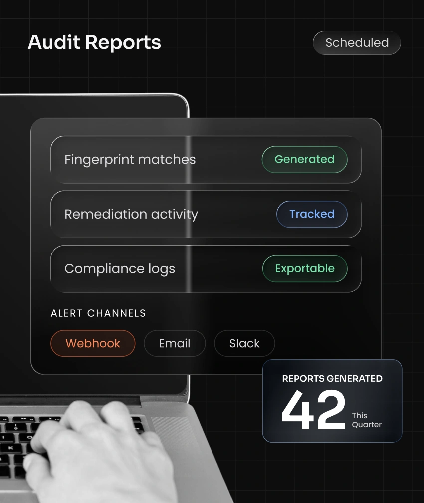 Git fingerprint reporting and monitoring