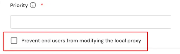 miniOrange DLP priority and Prevent local proxy modification for tamper-resistant agent settings