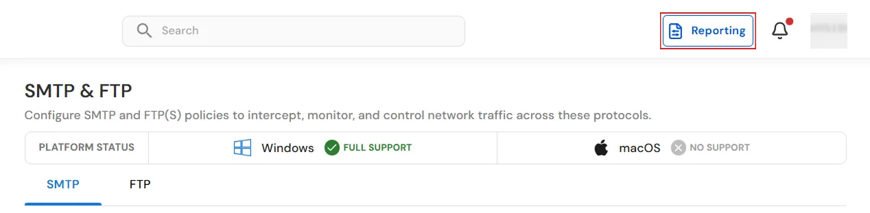 miniOrange Endpoint DLP Reporting button