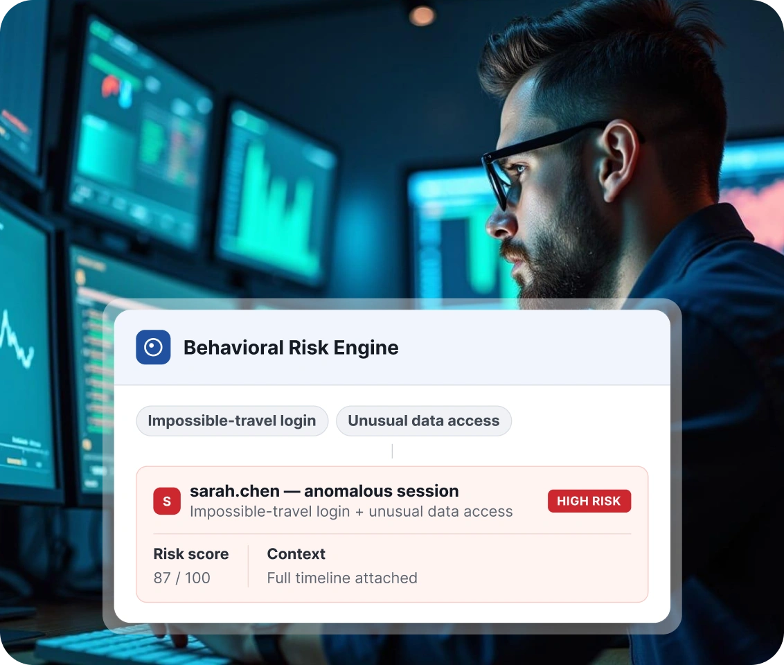 UEBA risk dashboard for security teams