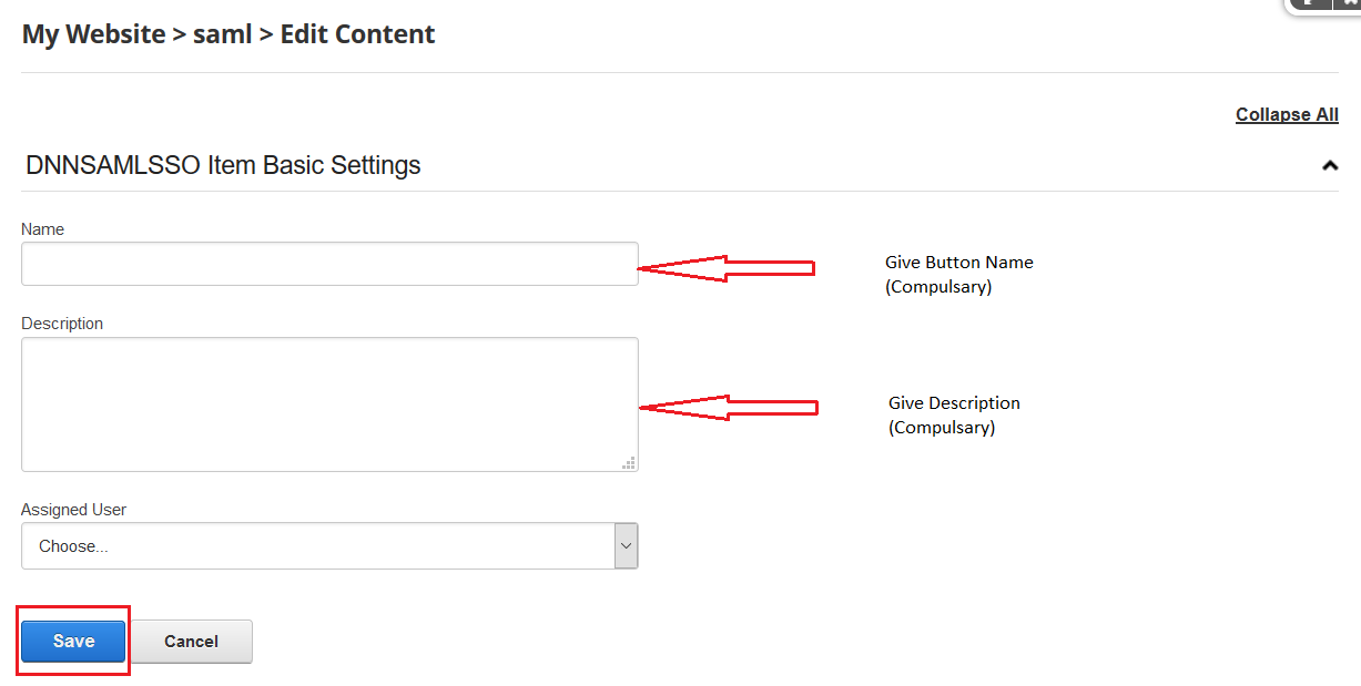 dnn saml single sign on Login Widget