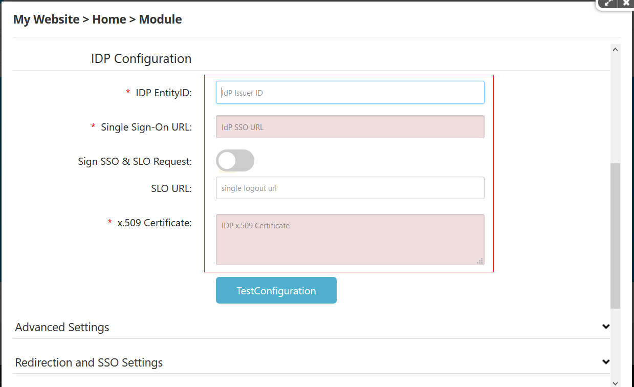 dnn saml single sign on SP Configuration