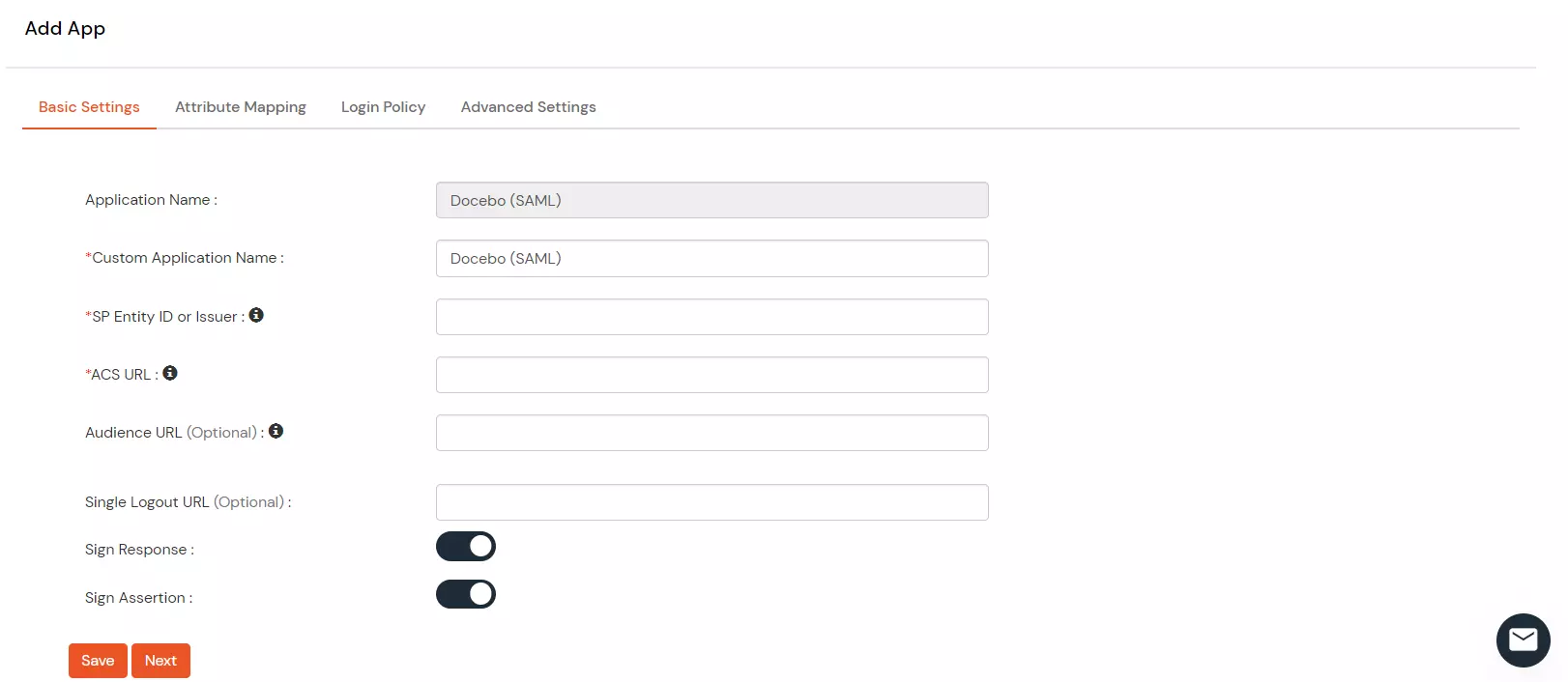 Docebo Single Sign On (SSO) saml configuration