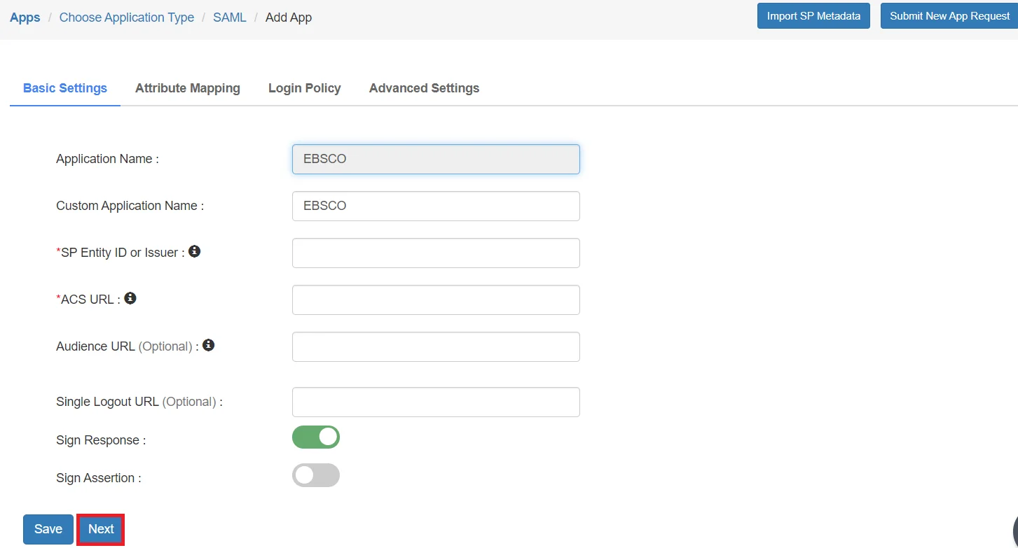 Configure EBSCO Single Sign-On (SSO)