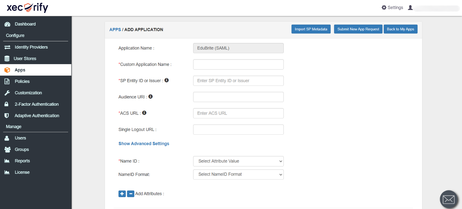 Edubrite Single Sign On (sso) configuration