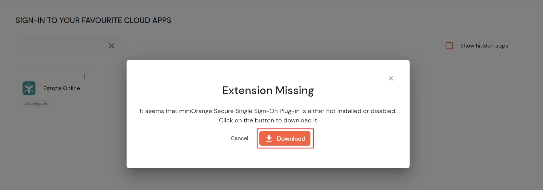 Egnyte Single Sign-On (SSO) Download Extension