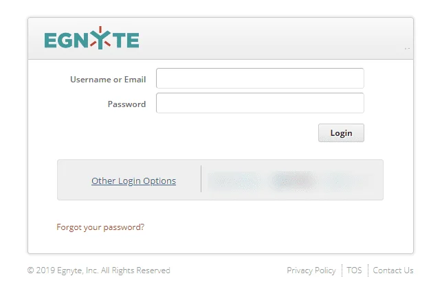 Egnyte Single Sign-On (sso) user login page