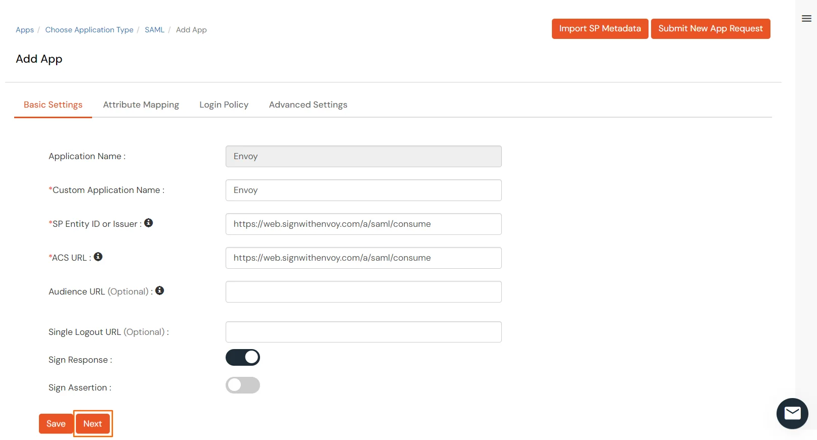Configure Envoy Single Sign-On (SSO)