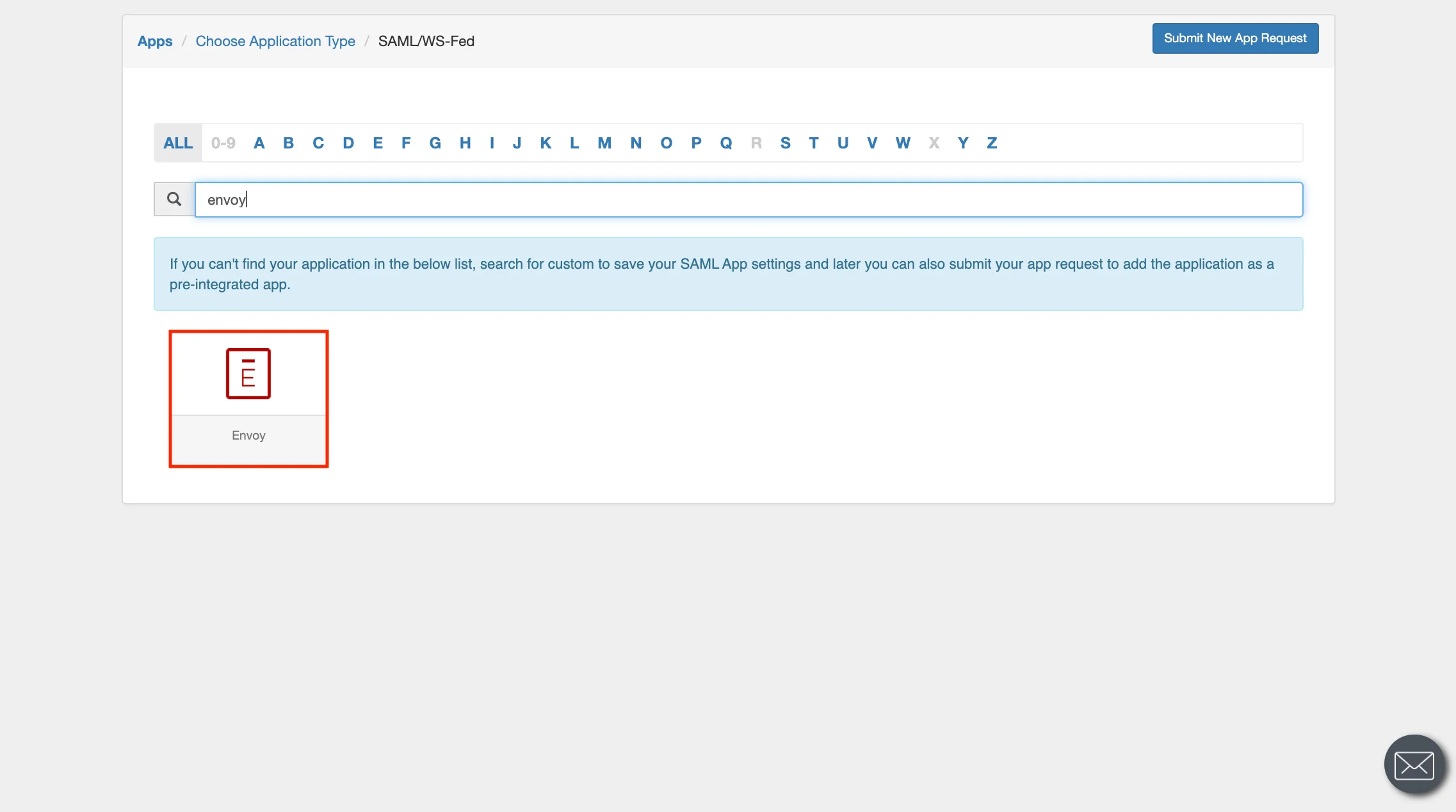 Envoy Single Sign-On (SSO) manage apps