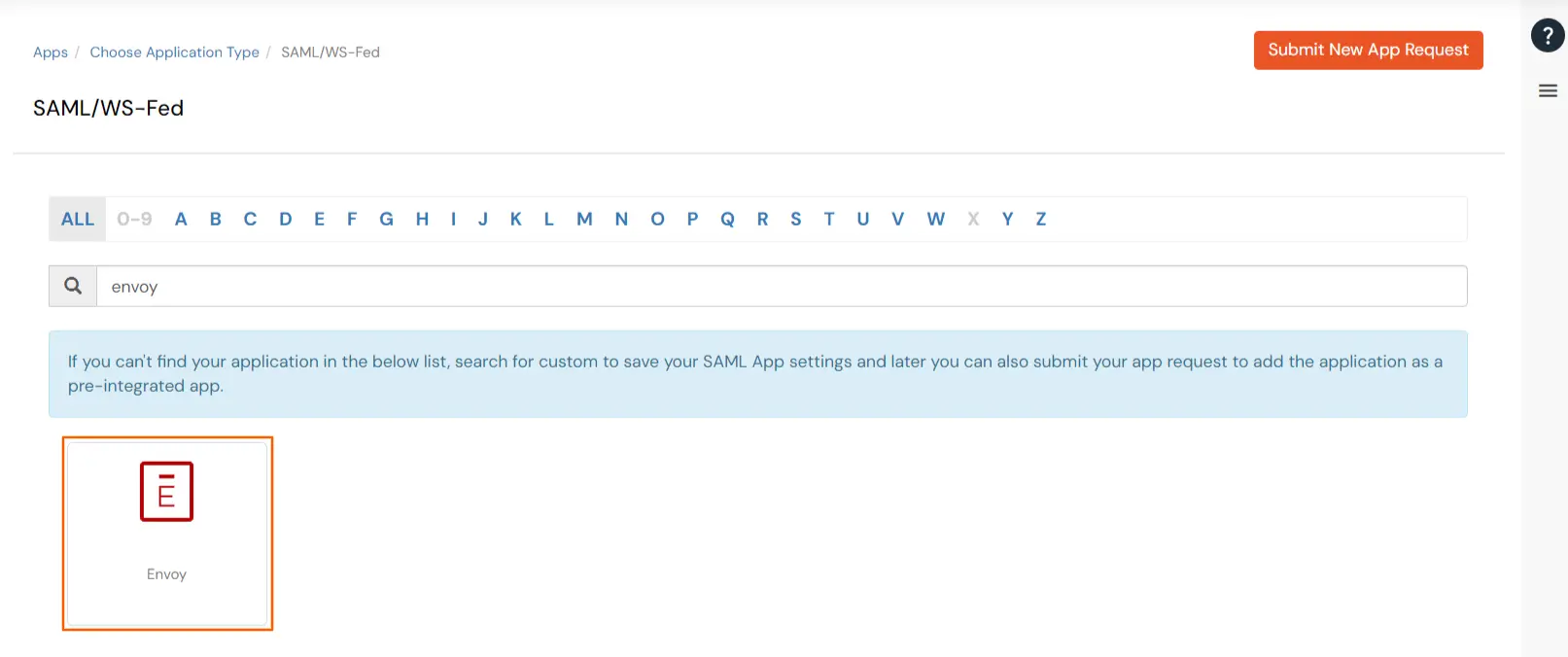 Envoy Single Sign-On (SSO) manage apps
