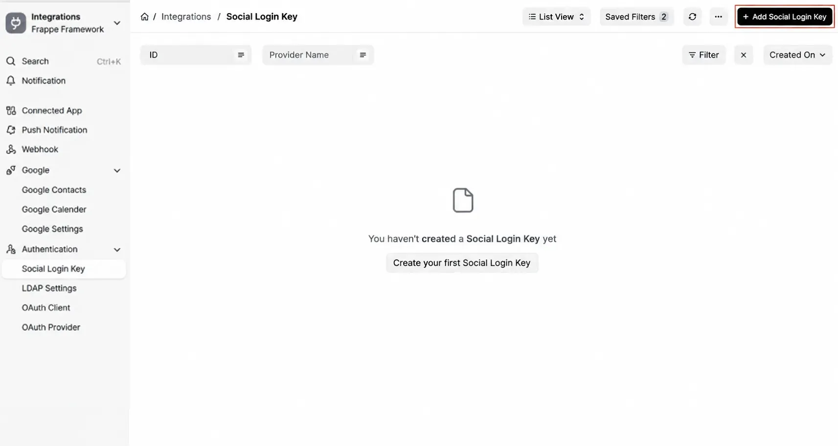create a new OAuth/OIDC social login