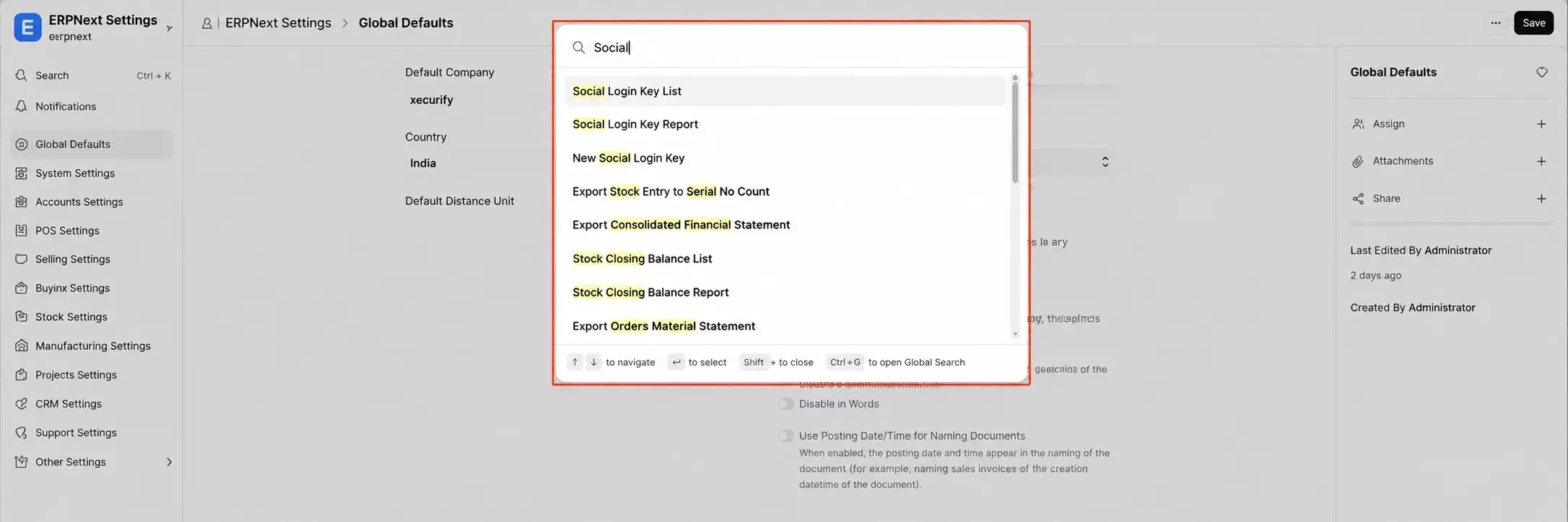 Search Social Login Key