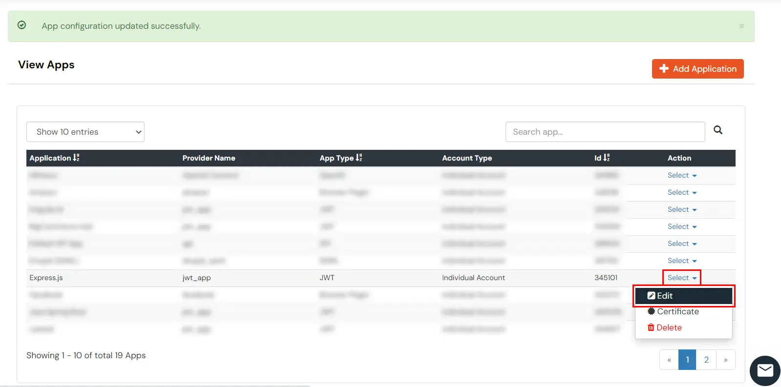 Express.js SSO: Edit app