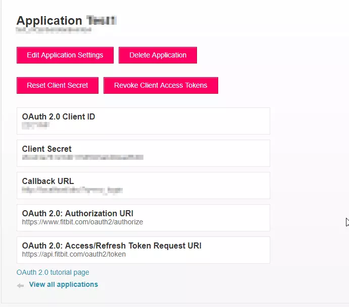 FitBit SSO (Application Settings)