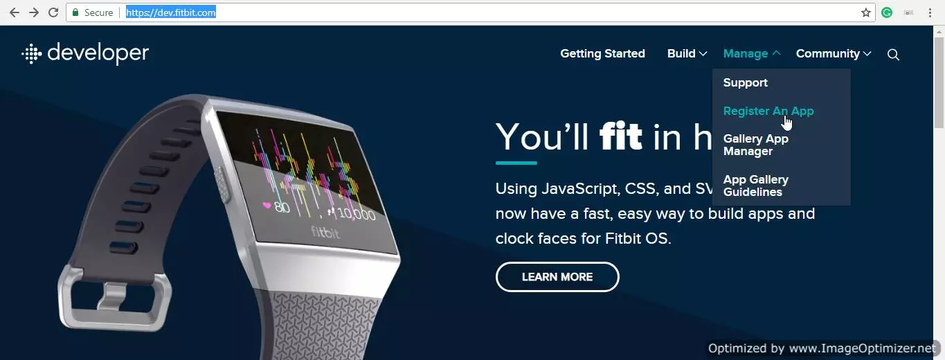 FitBit SSO (Home Page)