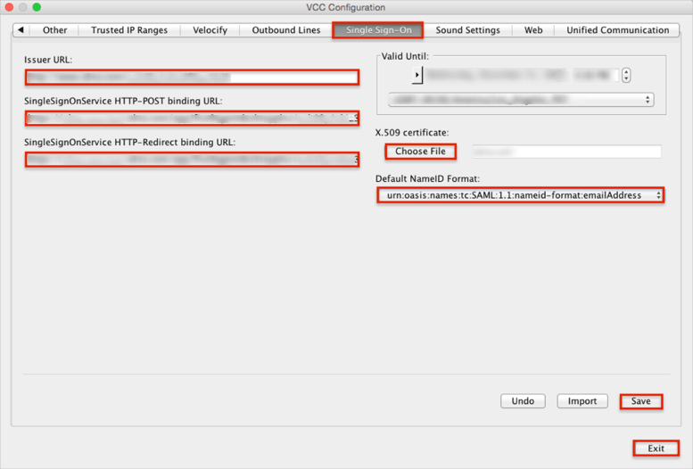 Five9 sso user properties