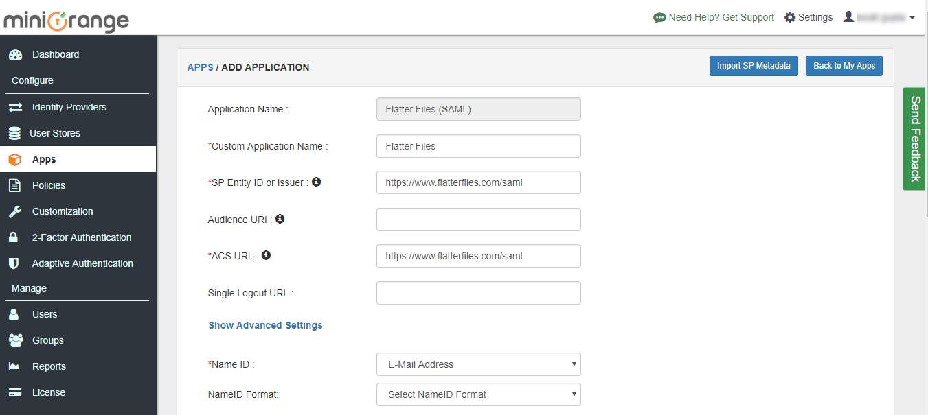 flatterfiles sso configuration steps