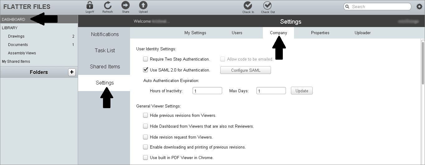 flatterfiles sso admin panel