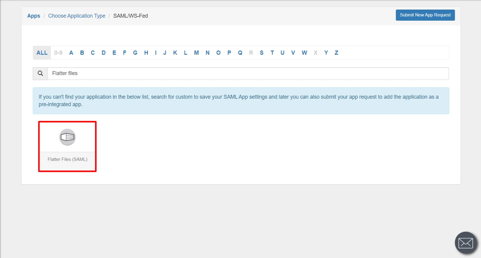 Flatter Files Single Sign-On (SSO) manage apps