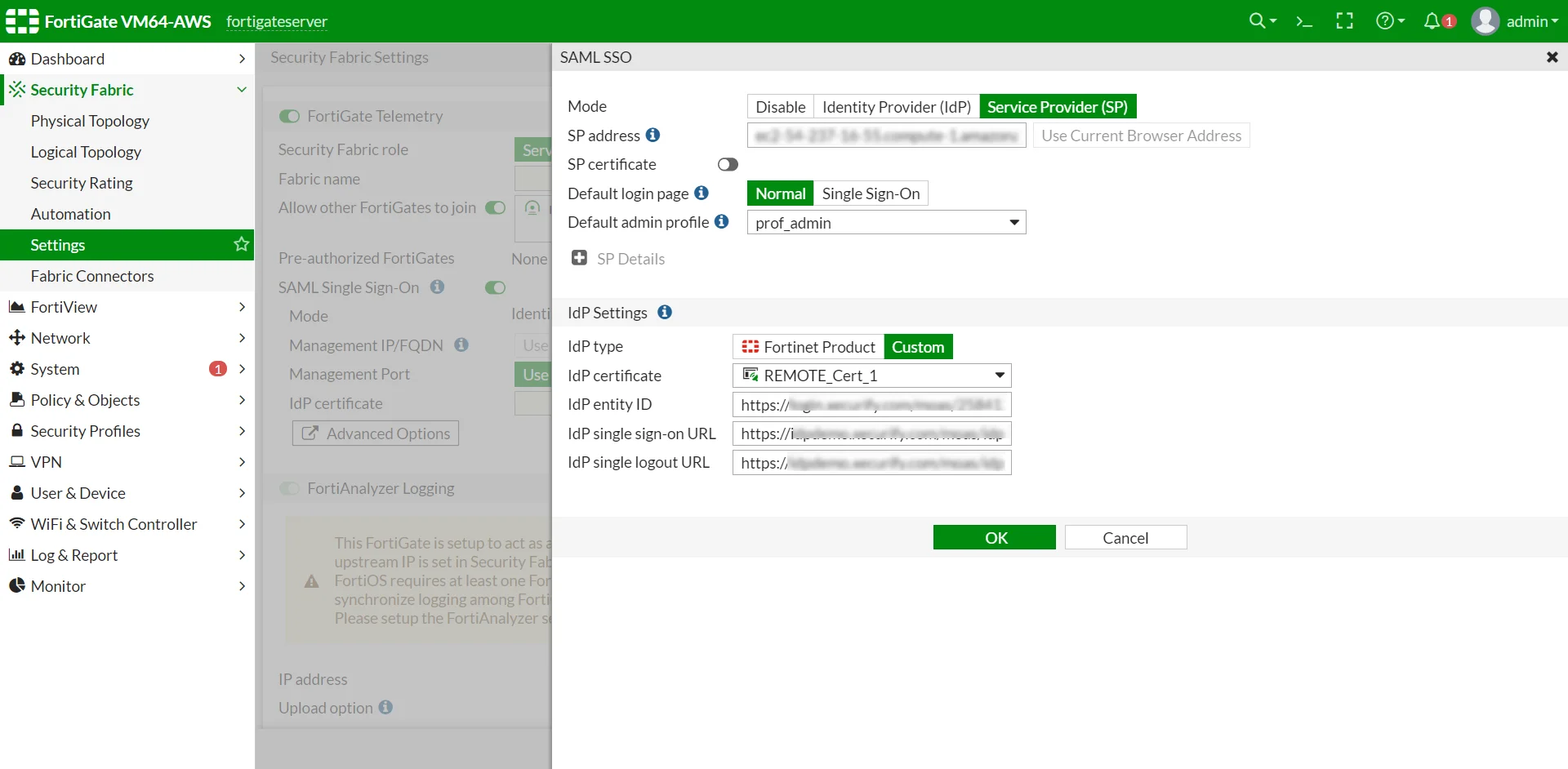 Fortigate Single Sign-On: configuration steps