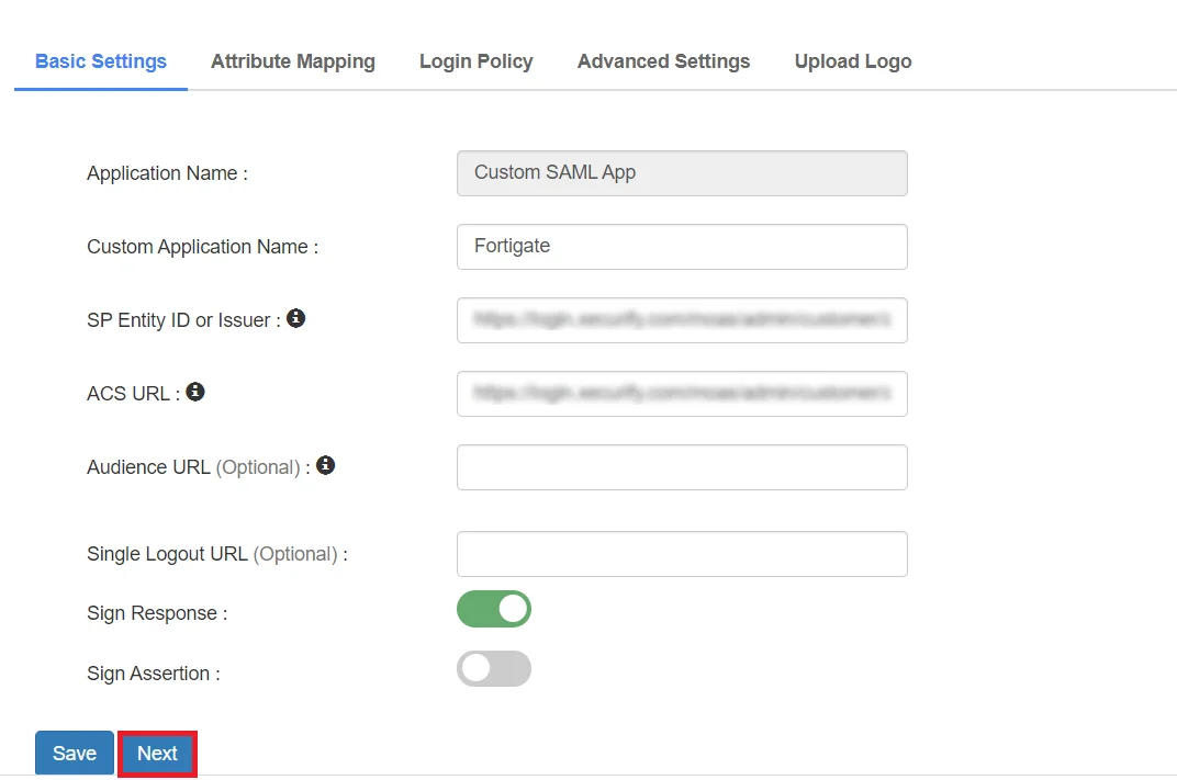 Fortinet Single Sign-On (FSSO): Select Metadata