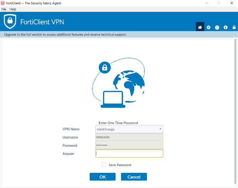 MFA 2FA Multi-Factor / Two-Factor Authentication for Fortinet : Submit 2FA Code