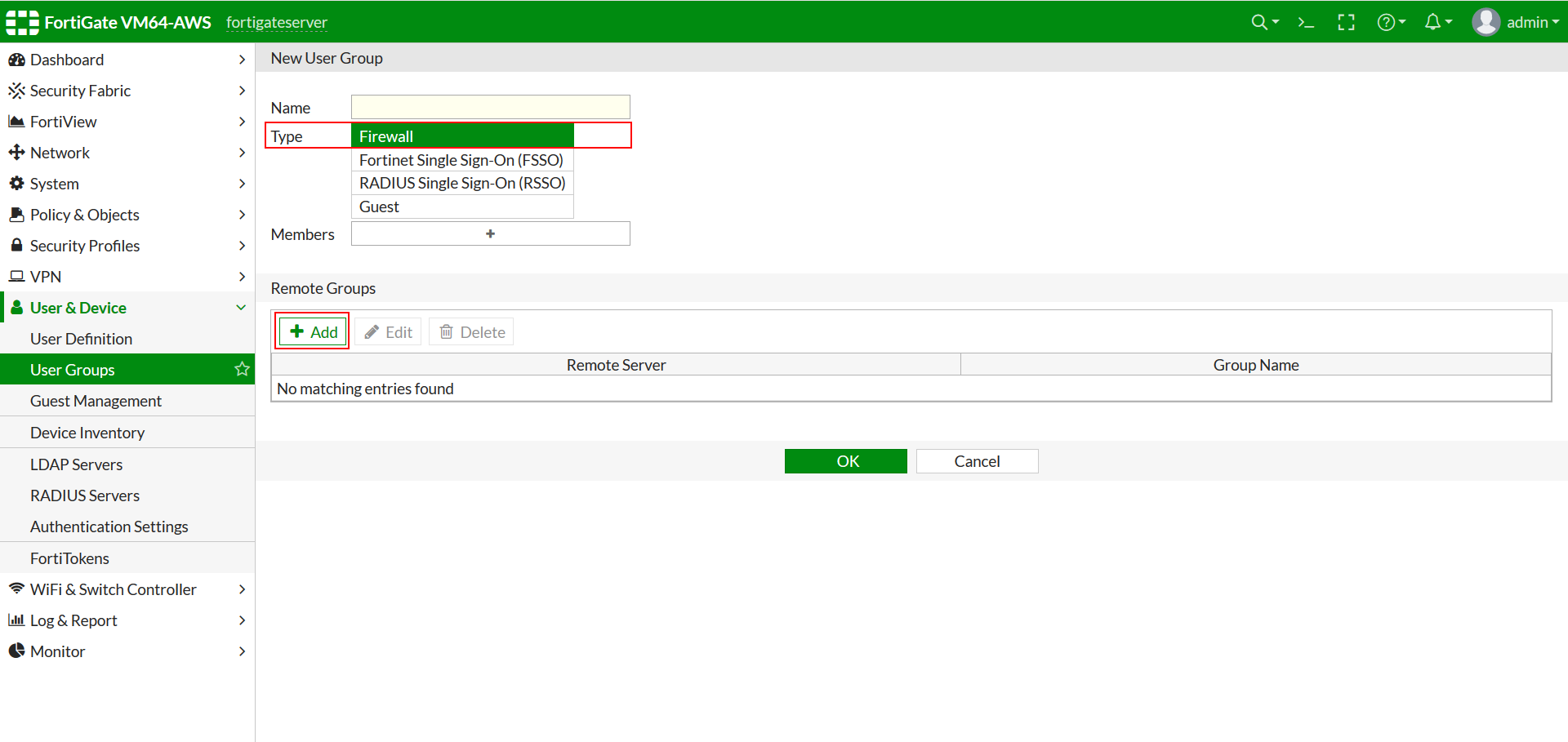 Fortinet MFA 2FA Multitwo-factor authentication for : User Group Configuration