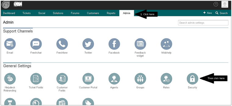 Freshdesk two-factor authentication (2FA) : admin panel