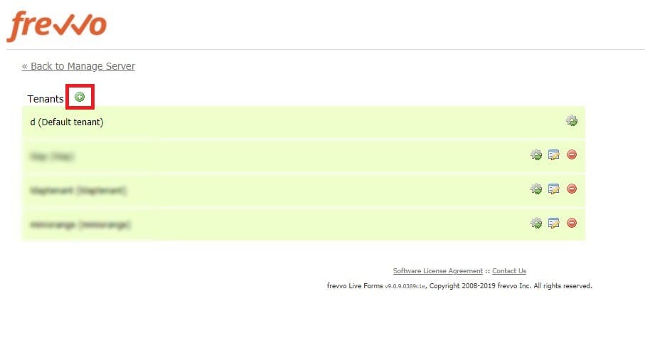 Frevvo Single Sign On (SSO) solution add tenant in frevvo