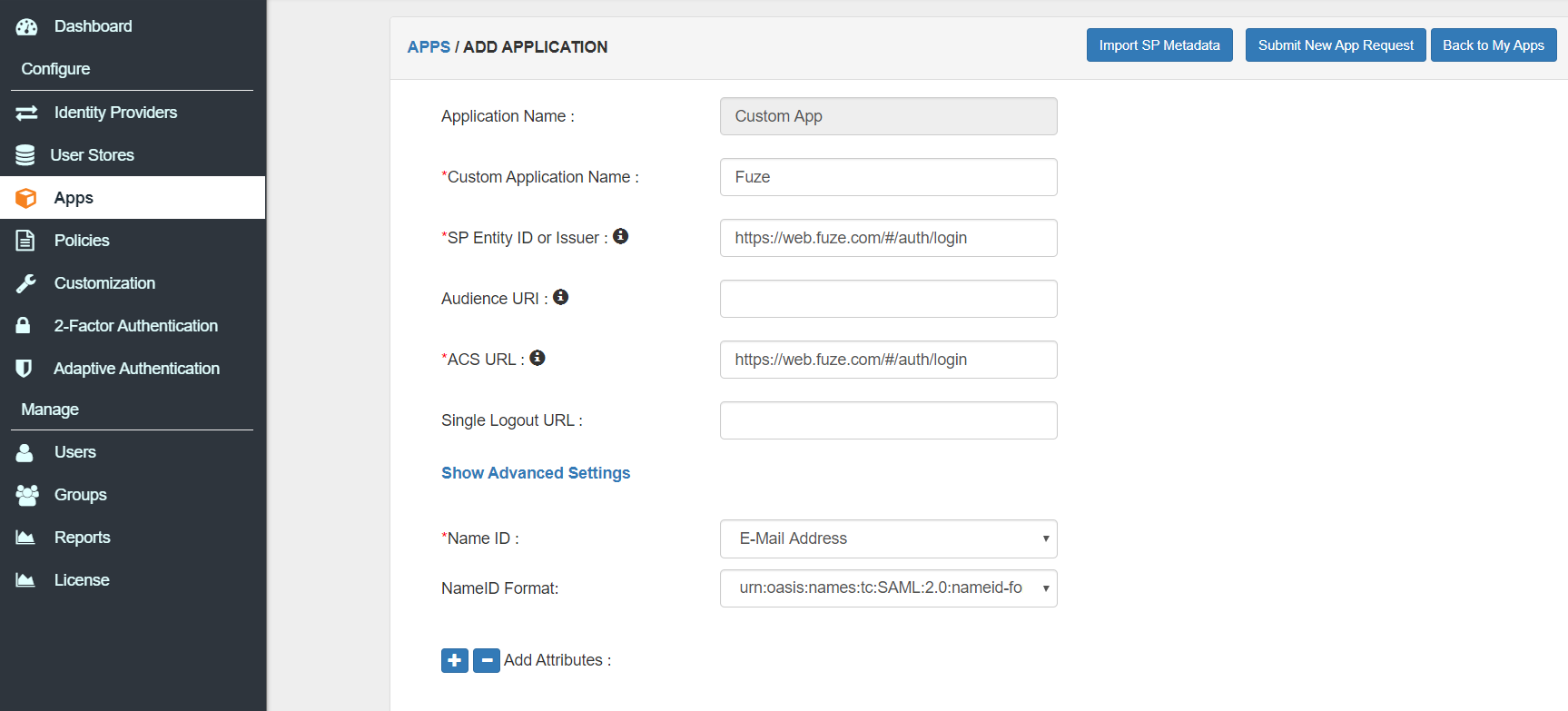 Fuze Two Factor Authentication (2FA) configuration