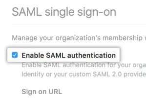 GitHub SAML Single Sign-on (SSO) cloud organization enable sso
