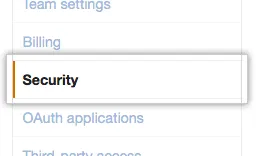 Github two factor authentication (2FA) settings