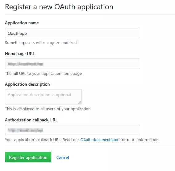 GitHub as IDP: Register New OAuth Application