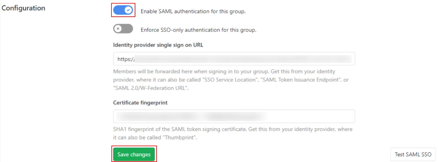 GitLab Single Sign-On (SSO) enter the IdP information