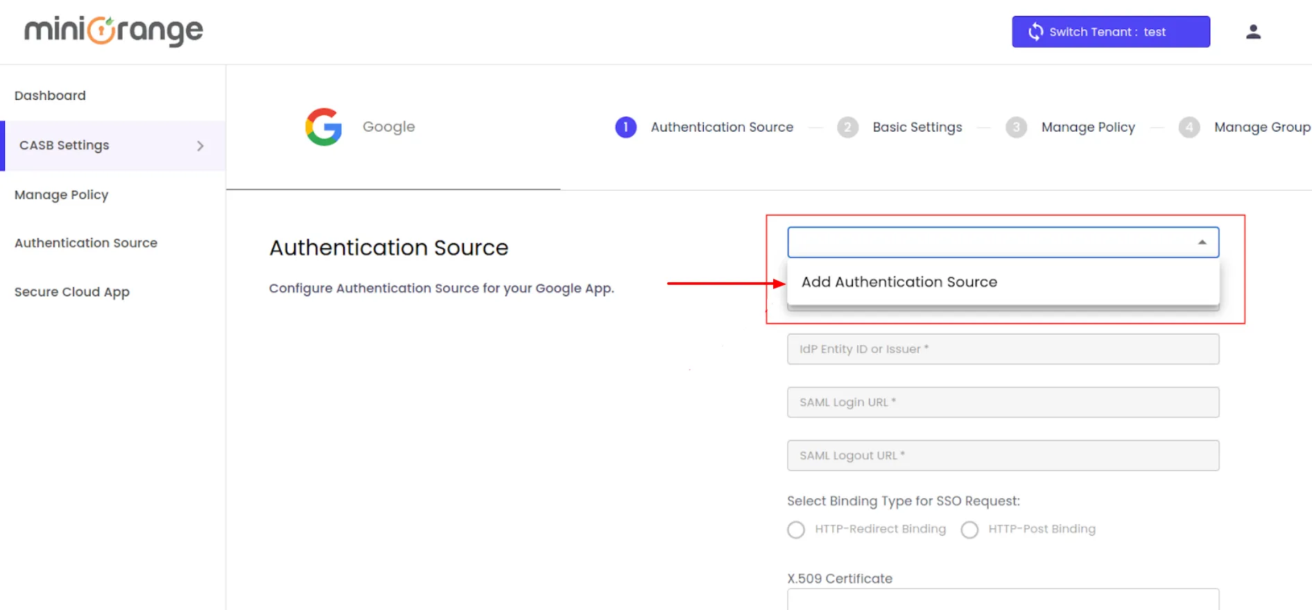 Google CASB Access Restriction Add authentication
