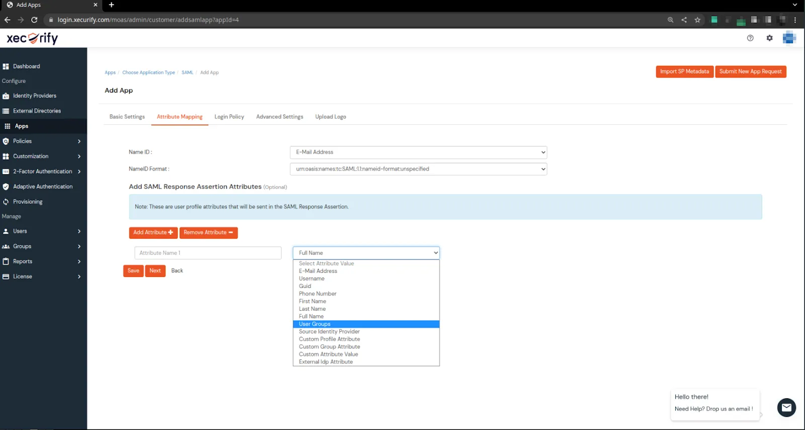 Google Access Restriction policies click on add attribute value