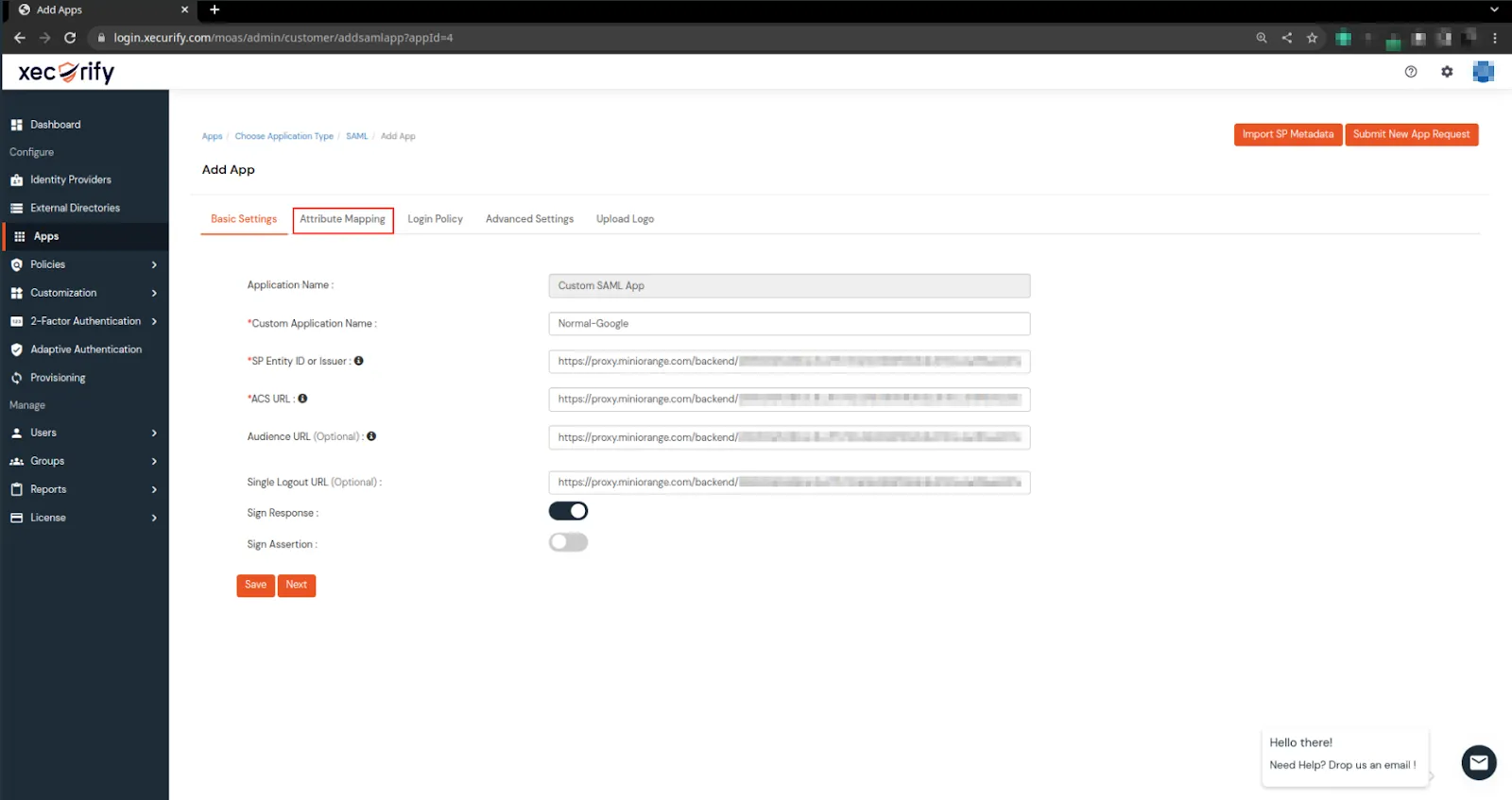 Google Access Restriction policies search custom saml app