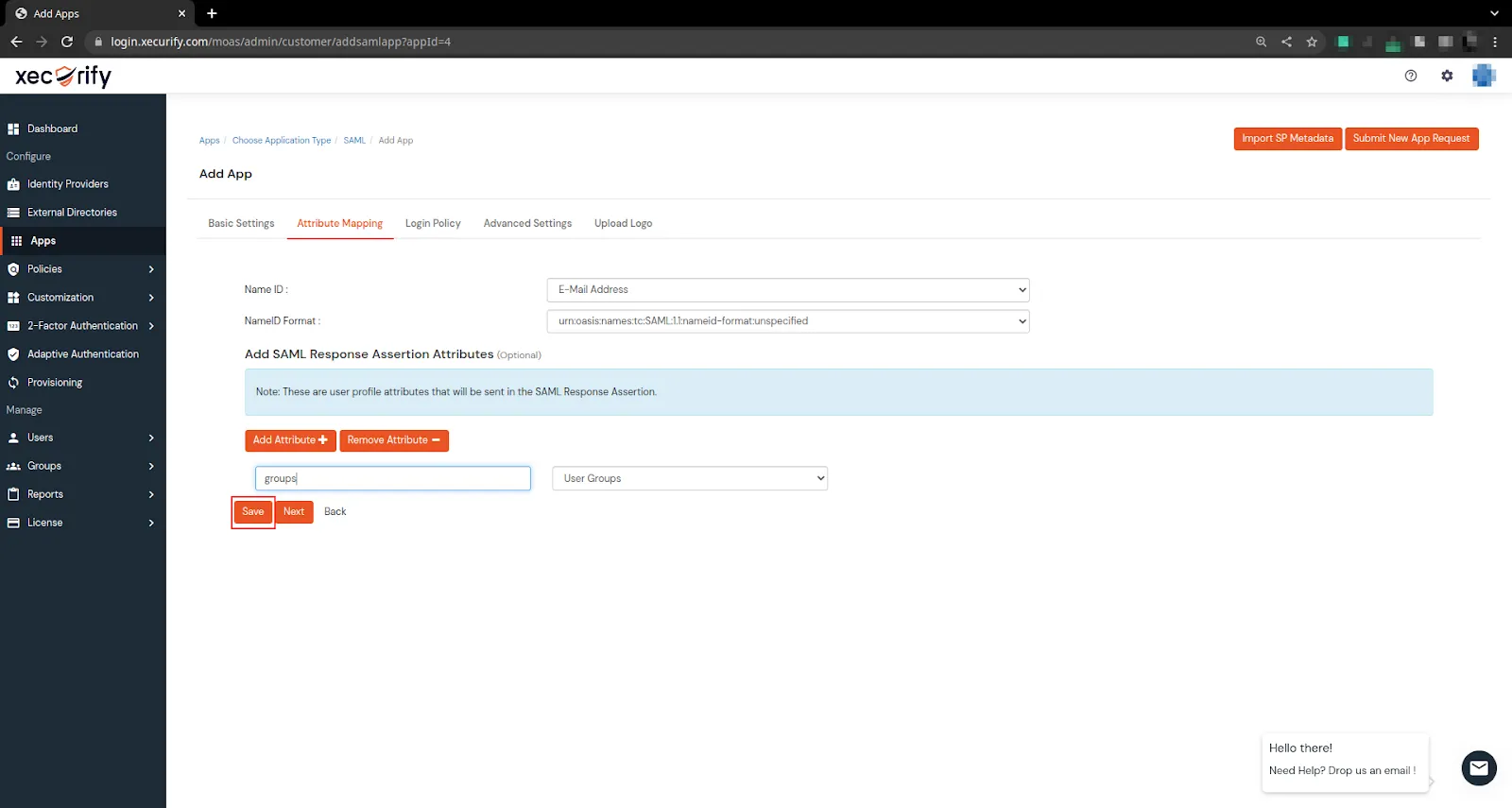 Google Access Restriction policies select user groups attribute