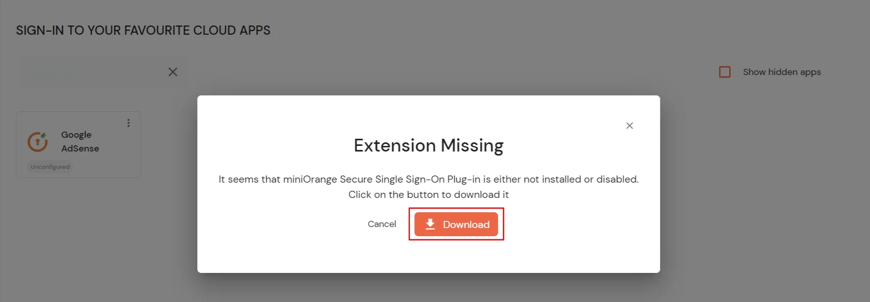 Google AdSense Single Sign-On (SSO) Download Extension