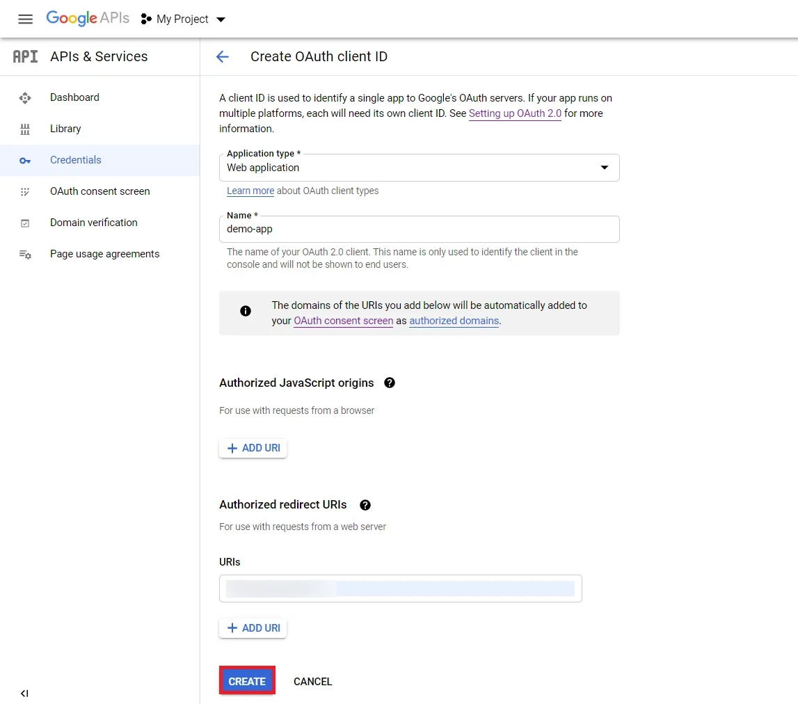 Google Apps GSuite SSOMiniOrange Broker Service create oauth client id