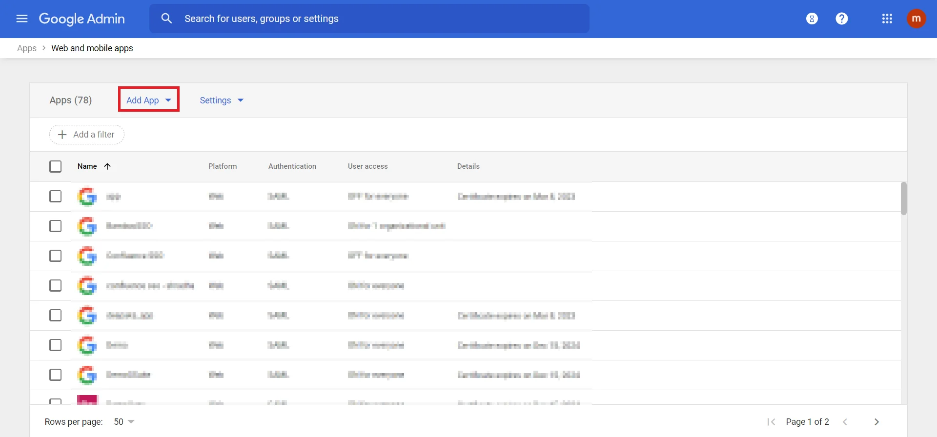 Google Workspace directory integration add apps