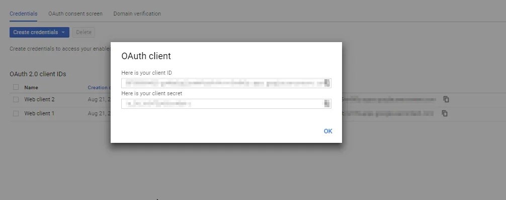 SSO: Google client id client secret