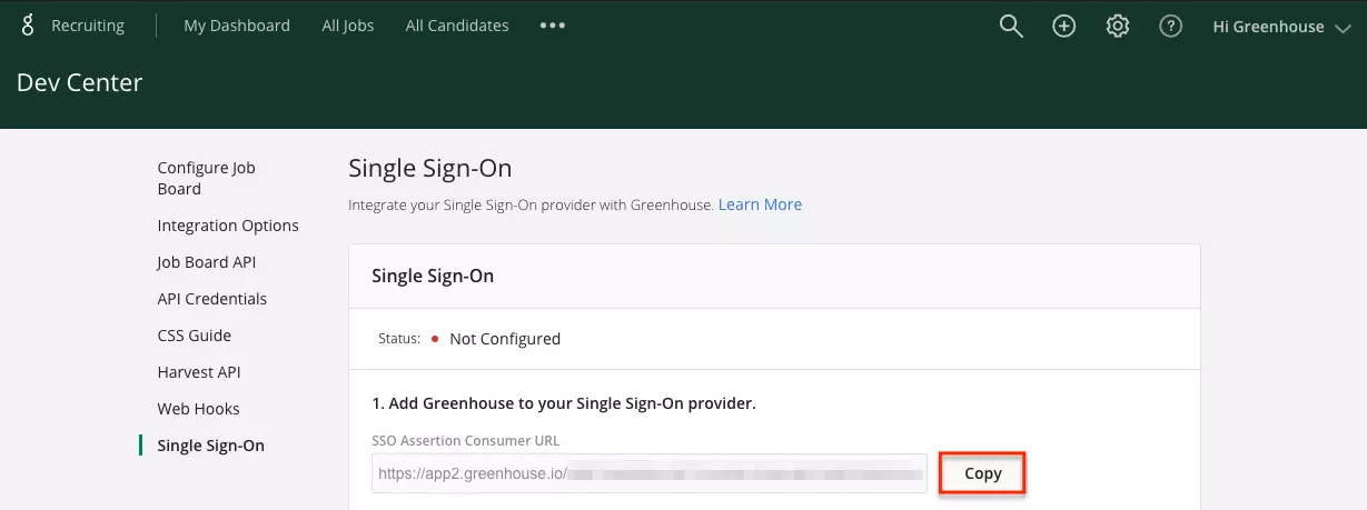 Greenhouse Single Sign-On (SSO)