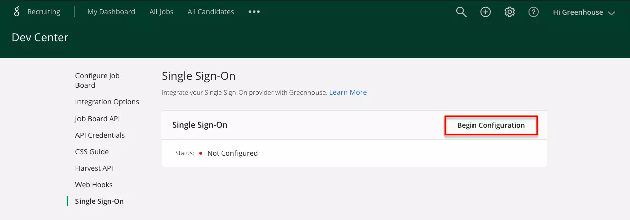 Greenhouse Single Sign-On (SSO)