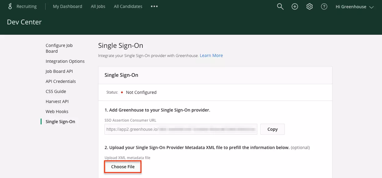 Greenhouse Single Sign-On (SSO)