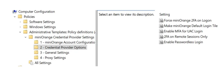 Credential Provider Options 