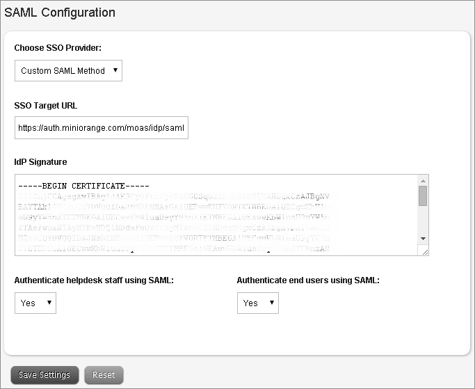 happyfox sso enter saml details