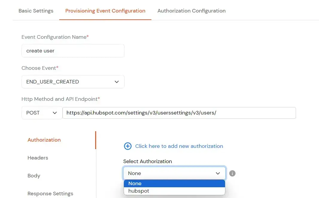 Hubspot Provisioning