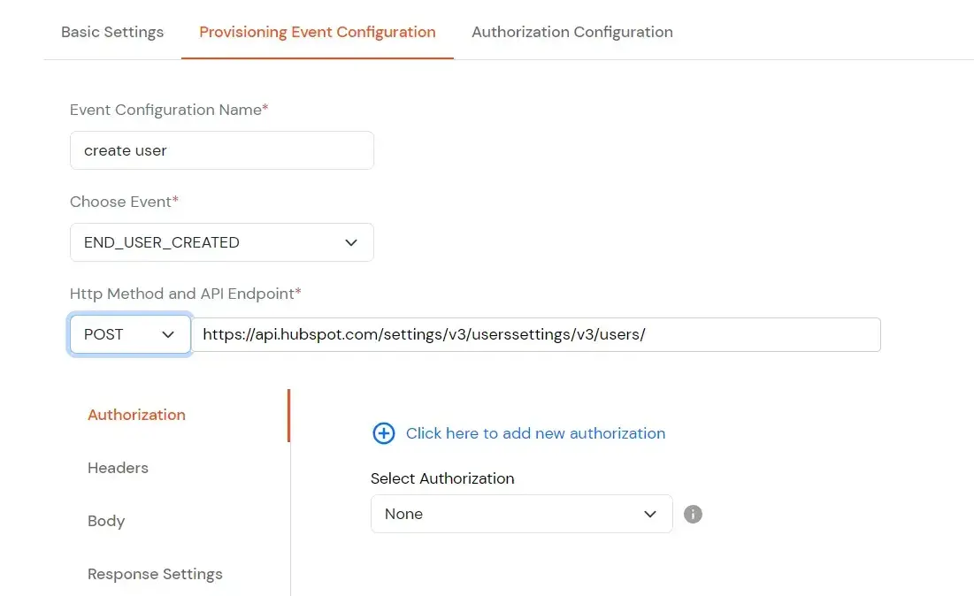 Hubspot Provisioning