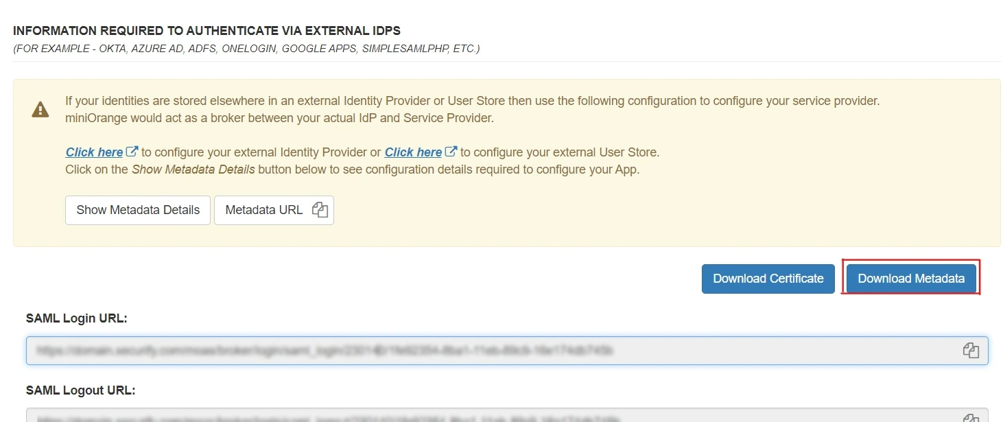 CyberArk Single Sign-On (sso) Download Metadata